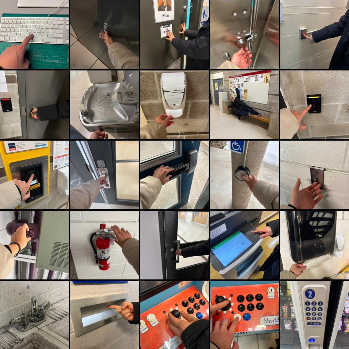 Photographs of the objects with interaction