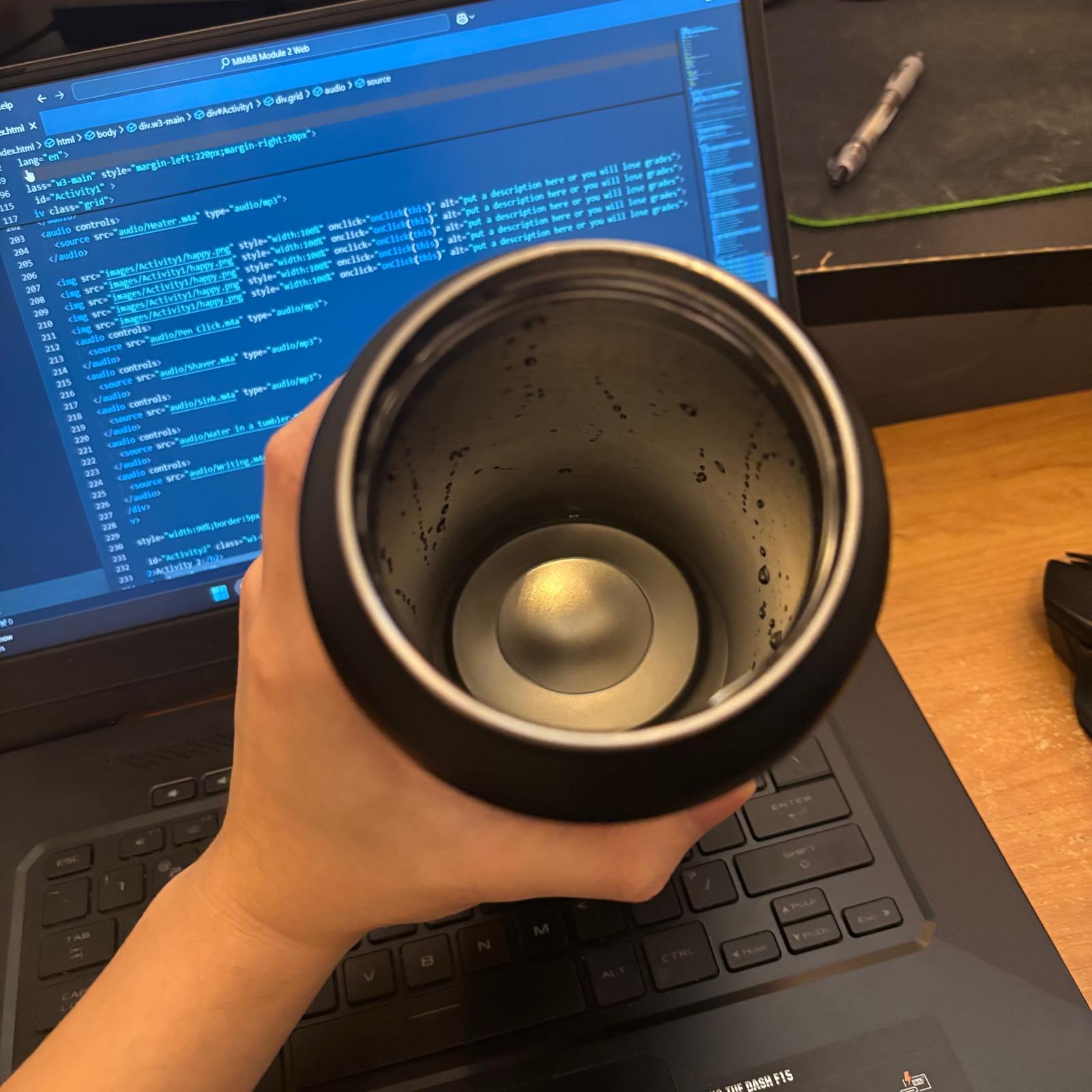 Water inside a tumbler