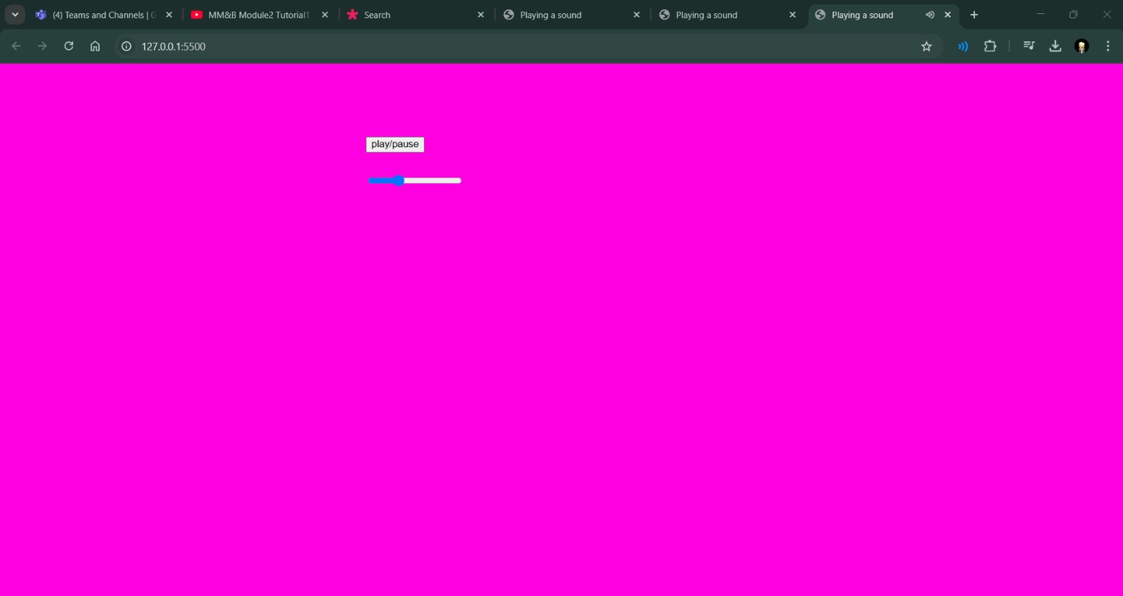 Javascript visual & auditory exploration 2