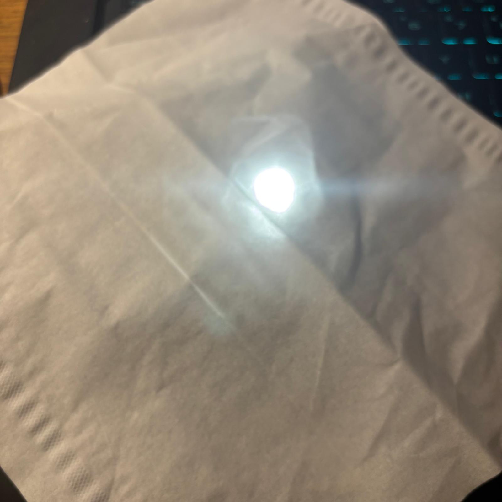 testing how light shines through tissue